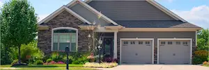 A house with a garage.